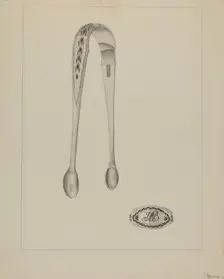 Silver Sugar Tongs, c. 1936. Creator: Anthony Zuccarello