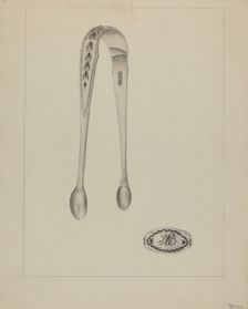 Silver Sugar Tongs, c. 1936. Creator: Anthony Zuccarello
