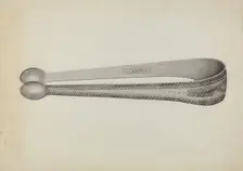 Silver Sugar Tongs, c. 1936. Creator: John R. Towers