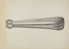 Silver Sugar Tongs, c. 1936. Creator: John R. Towers