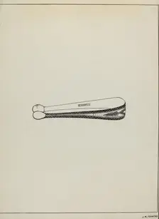 Silver Sugar Tongs, c. 1936. Creator: John R. Towers