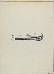 Silver Sugar Tongs, c. 1936. Creator: John R. Towers