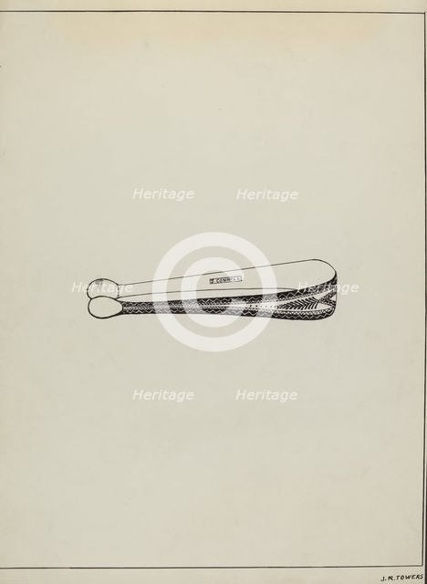 Silver Sugar Tongs, c. 1936. Creator: John R. Towers.