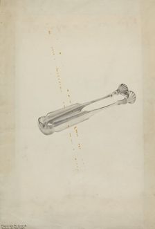 Silver Sugar Tongs, c. 1938. Creator: Florence Grant Brown