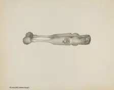 Silver Sugar Tongs, c. 1939. Creator: Kalamian Walton