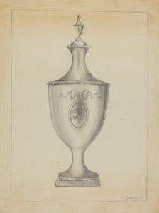 Silver Sugar Urn, c. 1936. Creator: Vincent Carano
