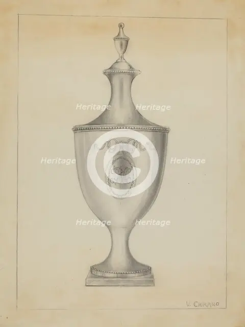 Silver Sugar Urn, c. 1936. Creator: Vincent Carano.
