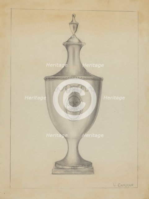 Silver Sugar Urn, c. 1936. Creator: Vincent Carano.