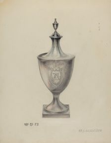 Silver Sugar Urn, c. 1940. Creator: E. J. Gilsleider