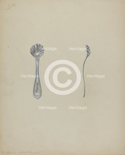 Silver Salt Spoon, 1935/1942. Creator: Anthony Zuccarello.