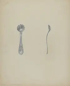 Silver Salt Spoon, 1935/1942. Creator: Anthony Zuccarello
