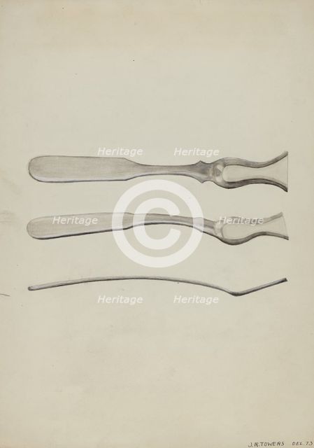 Silver Salt Spoon, c. 1936. Creator: John R. Towers.
