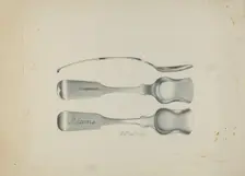 Silver Salt Spoon, c. 1937. Creator: Florence Hastings