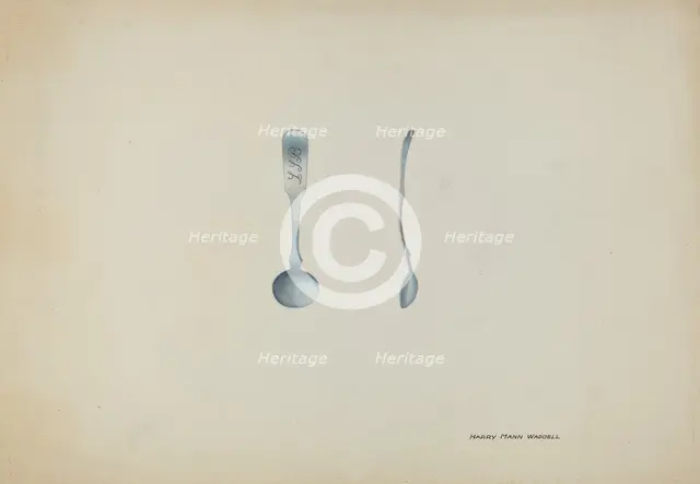 Silver Salt Spoon, c. 1937. Creator: Harry Mann Waddell.