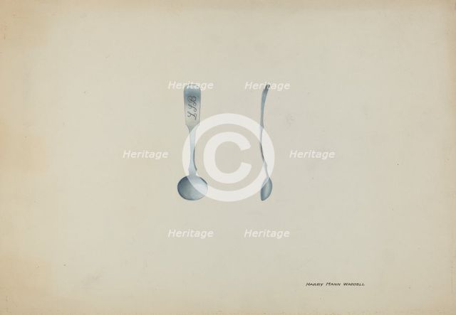 Silver Salt Spoon, c. 1937. Creator: Harry Mann Waddell.