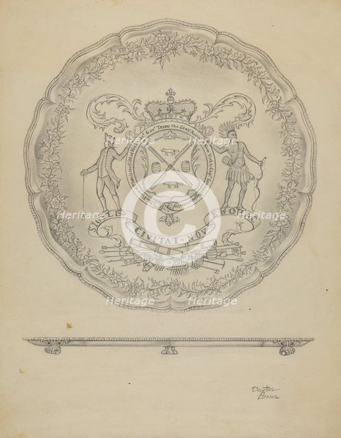 Silver Salver, c. 1936. Creator: Clayton Braun.