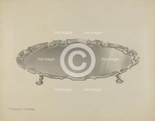 Silver Salver, c. 1937. Creator: Vincent Carano.