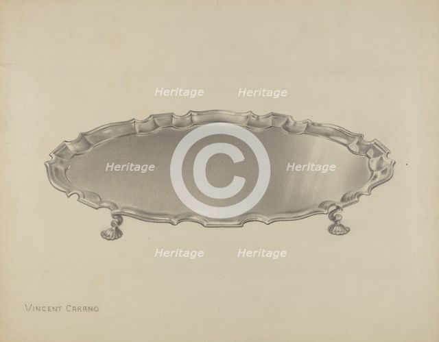 Silver Salver, c. 1937. Creator: Vincent Carano.
