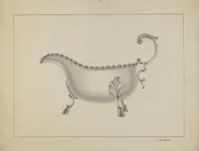 Silver Sauce Boat, 1936. Creator: Michael Fenga