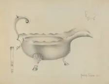 Silver Sauce Boat, 1936. Creator: Amelia Tuccio