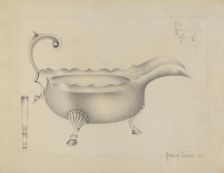 Silver Sauce Boat, 1936. Creator: Amelia Tuccio