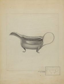Silver Sauce Boat, 1936. Creator: Francisco Alvarez