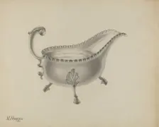 Silver Sauce Boat, 1937. Creator: Michael Fenga