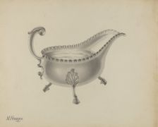 Silver Sauce Boat, 1937. Creator: Michael Fenga