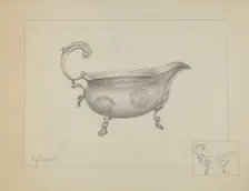 Silver Sauce Boat, c. 1936. Creator: Giacinto Capelli