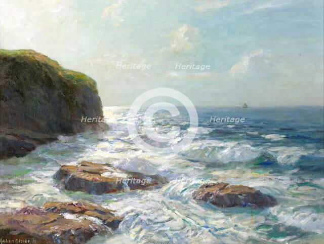 Silver sea, Irish coast, (c1910s). Creator: Julius Olsson.