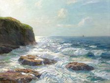 Silver sea, Irish coast, (c1910s). Creator: Julius Olsson