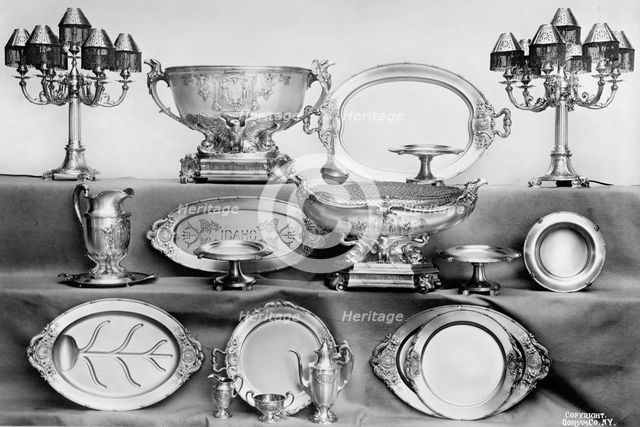 Silver Service of U.S.S. Idaho, 1912. Creator: Harris & Ewing.
