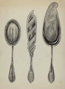 Silver Serving Set, c. 1936. Creator: Ellen Duncan