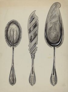 Silver Serving Set, c. 1936. Creator: Ellen Duncan