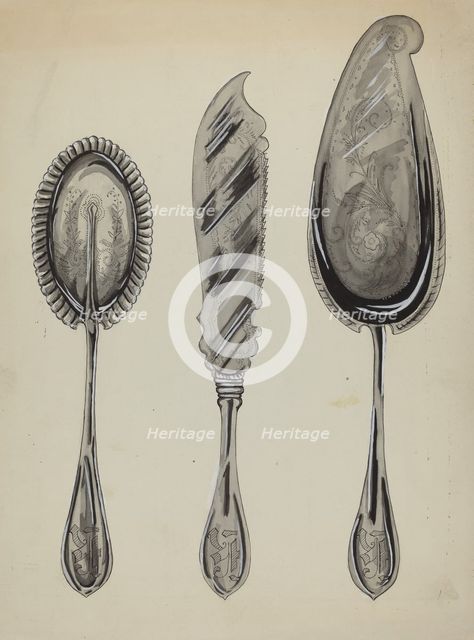 Silver Serving Set, c. 1936. Creator: Ellen Duncan.