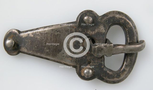 Silver Shoe Buckle, Frankish, late 600's. Creator: Unknown.