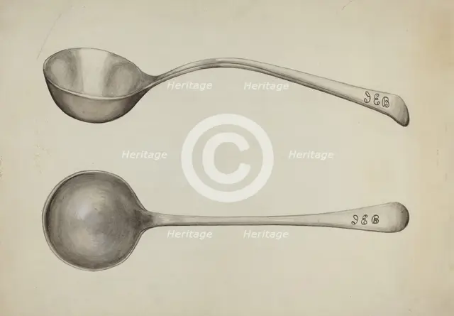Silver Soup Ladle, c. 1936. Creator: John R. Towers.