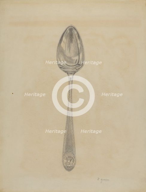Silver Soup Spoon, c. 1936. Creator: Joseph Guarino.