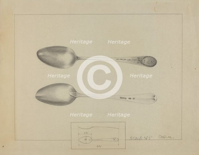Silver Spoon, c. 1936. Creator: Charlotte Winter.