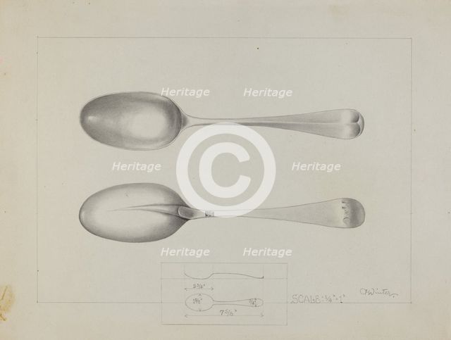 Silver Spoon, c. 1936. Creator: Charlotte Winter.