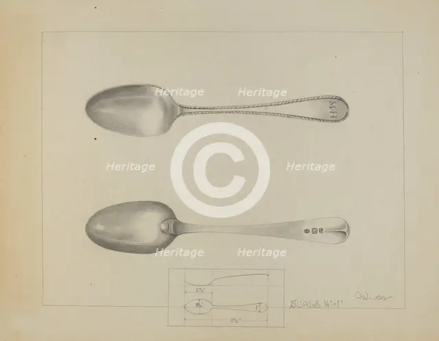 Silver Spoon, c. 1936. Creator: Charlotte Winter.