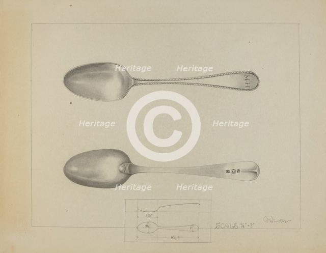 Silver Spoon, c. 1936. Creator: Charlotte Winter.