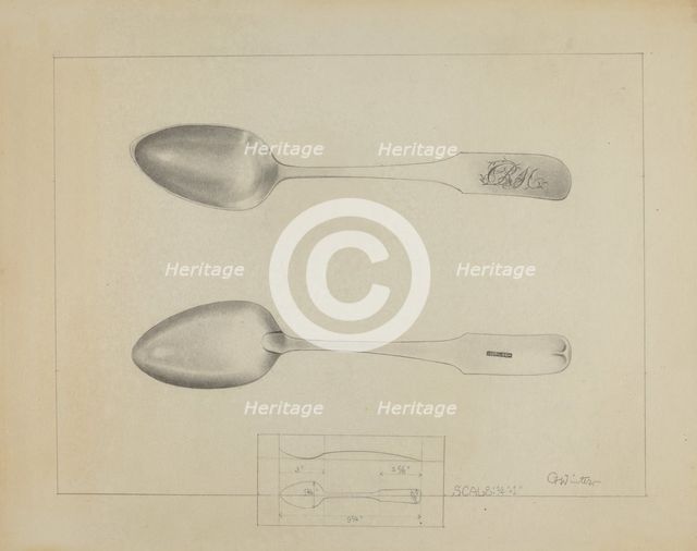 Silver Spoon, c. 1936. Creator: Charlotte Winter.