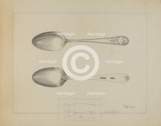 Silver Spoon, c. 1936. Creator: Charlotte Winter.