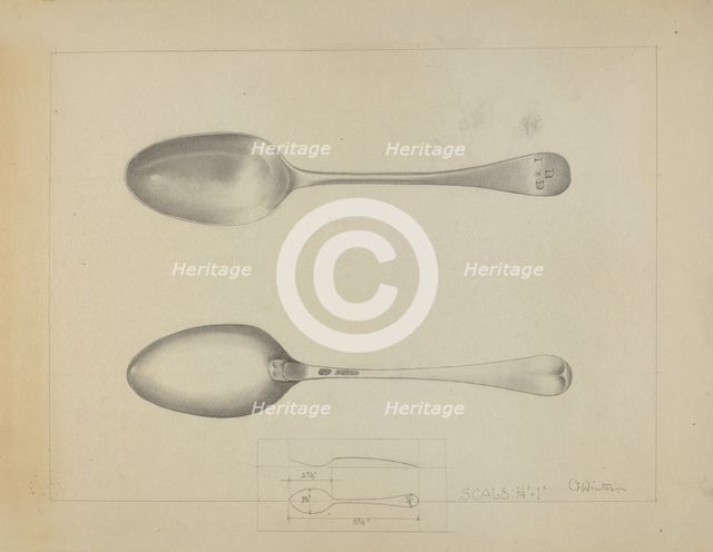 Silver Spoon, c. 1936. Creator: Charlotte Winter.