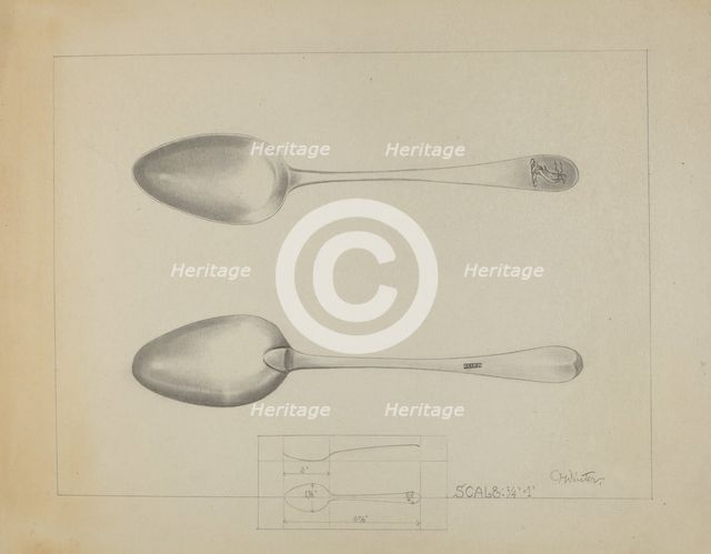 Silver Spoon, c. 1936. Creator: Charlotte Winter.