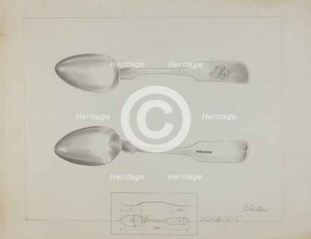 Silver Spoon, c. 1936. Creator: Charlotte Winter.