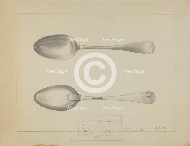 Silver Spoon, c. 1936. Creator: Charlotte Winter.