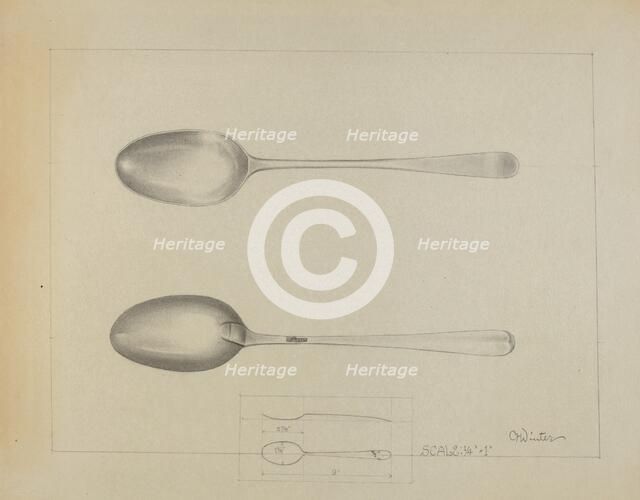 Silver Spoon, c. 1936. Creator: Charlotte Winter.