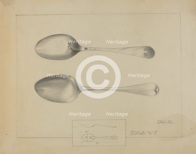 Silver Spoon, c. 1936. Creator: Charlotte Winter.